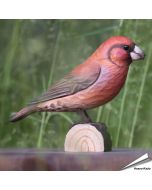 Handgeschnitzter Fichtenkreuzschnabel in Naturgrösse ✔️ Mit ungiftigen Farben naturgetreu bemalt ✔️ Originelles Geschenk für Vogel- und Naturliebhaber ✔️ Kaufe online bei Hoezo-Kado