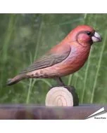Handgeschnitzter Fichtenkreuzschnabel in Naturgrösse ✔️ Mit Farben naturgetreu bemalt ✔️ Originelles Geschenk für Vogel- und Naturliebhaber ✔️ Kaufe online bei Hoezo-Kado