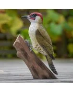 Handgeschnitzter Holzvogel in Naturgrösse; mit ungiftigen, wetterfesten Farben naturgetreu bemalt.