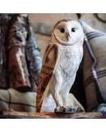Naturgetreue DecoBird Schleiereule aus handgeschnitztem Lindenholz. Von Hand bemalt, in Originalgröße gefertigt und inklusive Informationsbroschüre - ein besonderes Geschenk für Vogel- und Naturliebhaber - Hoezo-Kado