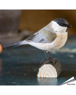Handgeschnitzter Holzvogel - Kohlmeise (Parus major)