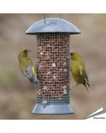 Metall-Futtersäule zum füttern von Gartenvögel - Mit Maschendraht - www.hoezo-kado.de