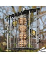 Futterhaus mit Schutzkorb für Meisenknödel und Energieblöcke - www.hoezo-kado.de