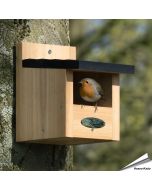Halboffener Nistkasten aus FSC-Holz ✔️ Ideal für Rotkehlchen, Zaunkönig & Bachstelze ✔️ Empfohlen von Vogelbescherming ➤ Hoezo-Kado Shop