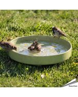 Schaffen Sie für Ihre Gartenbesucher eine ideale Trink- und Badestelle mit diesem qualitativ hochwertigen Vogelbad. Die aus frostsicherem (getested bis - 10°C) Keramik gefertigte Vogeltränke wird zusammen mit einem 3-beinigen Untergestell aus Metall gelie