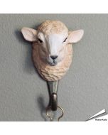 Handgemachter Holz-Kleiderhaken mit Schafskulptur von Wildlife Garden ✔️ Naturgetreu bemalt ✔️ Geschenkidee für Tier- und Naturliebhaber ✔️ Bestelle im Hoezo-Kado Shop