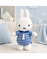 Nijntje knuffelrammelaar blauw van zacht pluche met ingebouwd rammeltje. Geschikt vanaf de geboorte en leuk als kraamcadeau.