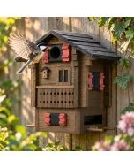 Multiholk Alpenhaus - Wildlife Garden ✔️ Nistkasten und Futterhaus in einem ✔️ Für kleine Gartenvögel ✔️ Inspiriert nach skandinavischem Design ➤ Hoezo-Kado