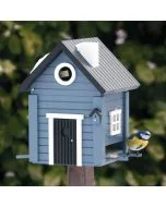 Multiholk Blaues Haus - Wildlife Garden ✔️ Nistkasten und Futterhaus in einem ✔️ Für kleine Gartenvögel ✔️ Inspiriert nach skandinavischem Design ➤ Hoezo-Kado