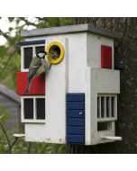 Multiholk De Stijl - Wildlife Garden ✔️ Nistkasten und Futterhaus in einem ✔️ Für kleine Gartenvögel ✔️ Inspiriert nach dem Kunststil De Stijl ➤ Hoezo-Kado