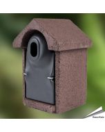 Nistkasten Holzbeton | braun | Ovales Einflugloch | Hoezo-Kado