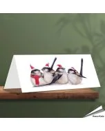 Weihnachtskarte - Mit Schwanzmeisen-Motiv - Von Hand gezeichnet - www.hoezo-kado.de