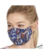 Wiederverwendbarer Mundschutz - Blaugrüne Hunde