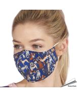 Wiederverwendbarer Mundschutz - Blaugrüne Hunde