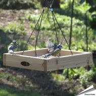 Hängender Holz-Futtertisch für Wildvögel
