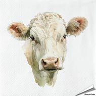 Hochwertige 3-lagige Servietten mit Rind-Motiv ✔️ Bringe das Landleben auf den Tisch ✔️ FSC-zertifiziert, biologisch abbaubar ➤ Bestelle bei Hoezo-Kado
