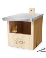 Nistkasten Halbhöhle mit Metalldach - Für Rotkehlchen und Co.