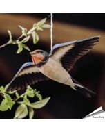 Rauchschwalbe - fliegend | Handgeschnitzter Holzvogel