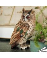 DecoBird - Waldohreule | Handgeschnitzter Holzvogel