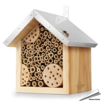 Nistkasten für Bienen mit Metall-Dach, artgerechte Bauweise - Hoezo-Kado