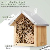 Nistkasten für Bienen mit Metall-Dach, artgerechte Bauweise - Hoezo-Kado