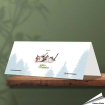 Weihnachtskarte - Mit Schwanzmeisen-Motiv - Von Hand gezeichnet - www.hoezo-kado.de