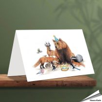 Geburtstagskarte - Mit Wildtier-Motiven - Von Hand gezeichnet - www.hoezo-kado.de