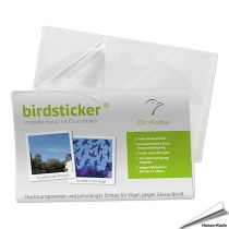 Birdsticker - Set mit 5 Aufklebern und Kunststoffschaber