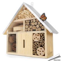 Nistkasten für Insekten mit Metall-Dach, artgerechte Bauweise - Hoezo-Kado