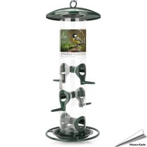 Metall-Futtersäule für Samen und Körner - 6 Öffnungen (grün)