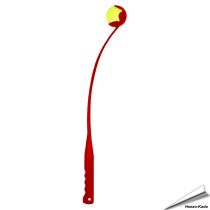 Ballschleuder für Tennisbälle - inkl. Ball (rot)