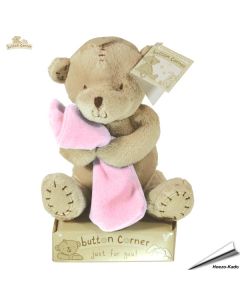 Button Corner - Knüffelbär mit Decke (rosa)
