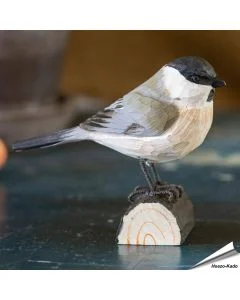 Handgeschnitzter Holzvogel - Kohlmeise (Parus major)