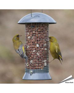 Metall-Futters&auml;ule zum f&uuml;ttern von Gartenv&ouml;gel - Mit Maschendraht - www.hoezo-kado.de