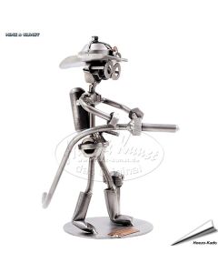 Hinz & Kunst brandweerman sculptuur met spuit – metalen beeldje