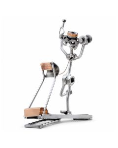 Handgemaakte Hinz & Kunst fitness sculptuur van een sporter op een loopband met hoofdtelefoon en handdoek. Motiverend cadeau voor sporter of personal trainer.