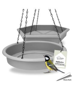 Futtertisch und Wassertränke für Wildvögel zum aufhängen - www.hoezo-kado.de