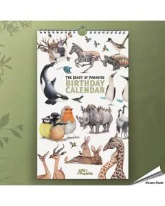 Geburtstagskalender von Beast of Paradise mit wilden Tieren ➤ Jetzt auf Hoezo-Kado bestellen