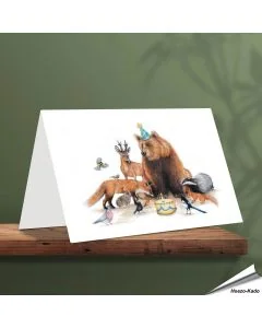 Geburtstagskarte - Mit Wildtier-Motiven - Von Hand gezeichnet - www.hoezo-kado.de