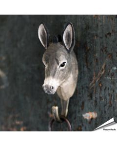 Handgefertigter Kleiderhaken mit Esel-Motiv ✔️ Mit ungiftigen Farben naturgetreu bemalt ✔️ Tragkraft: 10 kg ✔️ Originelles Geschenk für Vogel- und Naturliebhaber ➤ Bestelle online bei Hoezo-Kado