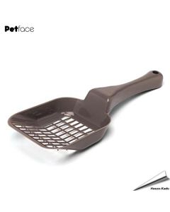 Kattenbakschepje (bruin) - Met dit kattenbakschepje maak je op een makkelijke en hygiënische manier de kattenbak schoon. De vorm van het schepje zorgt ervoor dat alleen klompjes kattengrit opgeschept wordt.