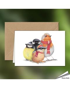 Weihnachtskarte | Cuddly Christmas Birdies | Hoezo-Kado
