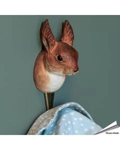 Handgemachter Holz-Kleiderhaken mit Eichhörnchen-Kopf von Wildlife Garden ✔️ Naturgetreu bemalt ✔️ Geschenkidee für Tier- und Naturliebhaber ✔️ Bestelle im Hoezo-Kado Shop