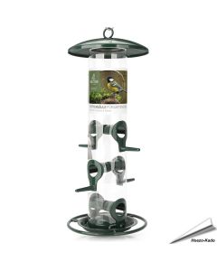 Metall-Futtersäule für Samen und Körner - 6 Öffnungen (grün)