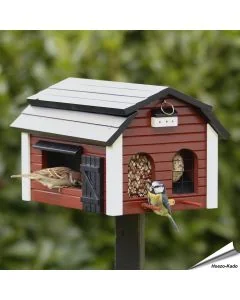 Futterscheune (rot) - Wildlife Garden ✔️ Holz-Futterhaus für Gartenvögel ✔️ Ideal für kleine Vögel ✔️ Inspiriert nach skandinavischem Design ➤ Kaufe bei Hoezo-Kado