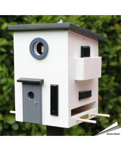Multiholk Bauhaus - Wildlife Garden ✔️ Nistkasten und Futterhaus in einem ✔️ F&uuml;r kleine Gartenv&ouml;gel ✔️ Inspiriert nach skandinavischem Design ➤ Bestelle auf www.hoezo-kado.de