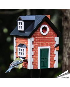 Multiholk Brick Cottage - Wildlife Garden ✔️ Nistkasten und Futterhaus in einem ✔️ Für kleine Gartenvögel ✔️ Inspiriert nach skandinavischem Design ➤ Bestelle bei Hoezo-Kado