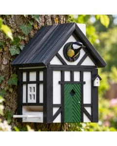 Multiholk Fachwerk von Wildlife Garden ✔️ Nistkasten und Futterhaus in einem ✔️ Für kleine Gartenvögel ✔️ Inspiriert nach skandinavischem Design ➤ Bestelle bei Hoezo-Kado