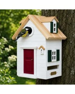 Multiholk New England - Wildlife Garden ✔️ Nistkasten und Futterhaus in einem ✔️ Für kleine Gartenvögel ✔️ Inspiriert durch nordamerikanische Architektur ➤ Hoezo-Kado