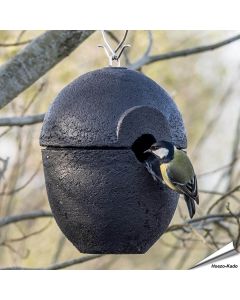 Holzbeton Nistkasten Malaga | schwarz | 32mm Einflugloch | Hoezo-Kado